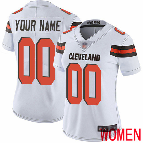 Women Limited White Jersey Football Cleveland Browns Customized Road Vapor Untouchable